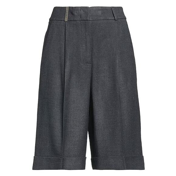 NWT Peserico Grey Linen Blend Bermuda Shorts Women’s Sz. 6 - Picture 2 of 12